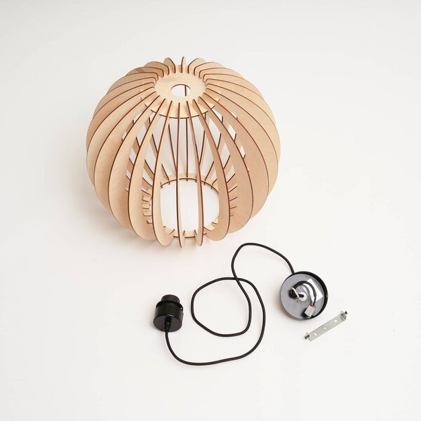 Lampa wisząca Clay Envostar, możliwość ściemniania, jasne drewno, salon / jadalnia, drewno, skandynawski