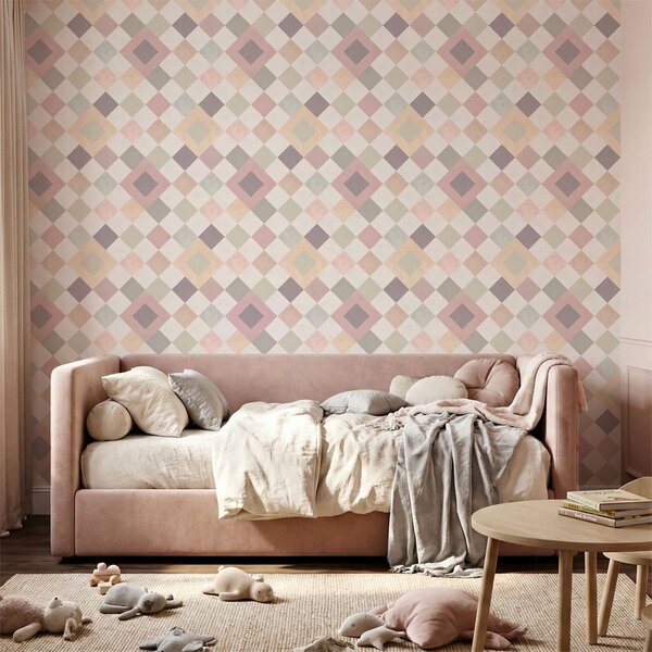 Tapety Pastelowe diamenty w ciepłych odcieniach, Tapety Abstrakcyjne, a01247 : Uwalls.pl