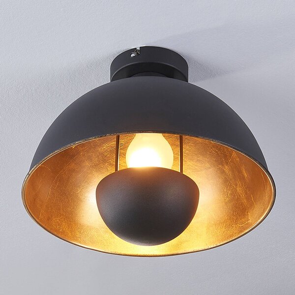 Lampa sufitowa Lya Lindby, możliwość ściemniania, czarny, salon / jadalnia, metal, nowoczesny