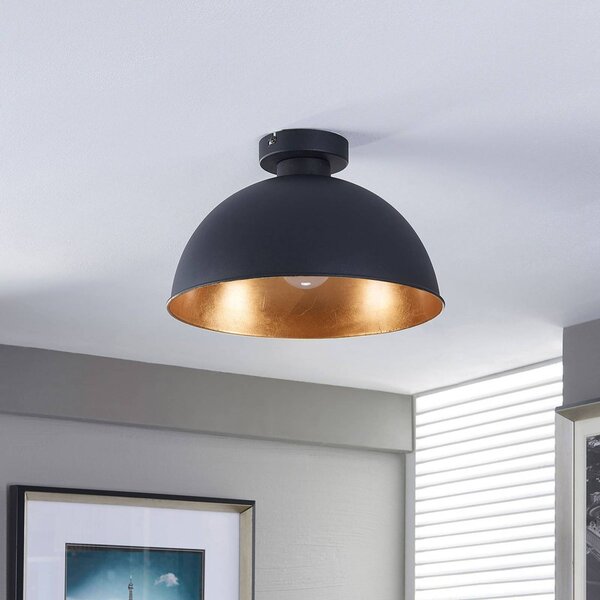 Lampa sufitowa Lya Lindby, możliwość ściemniania, czarny, salon / jadalnia, metal, nowoczesny