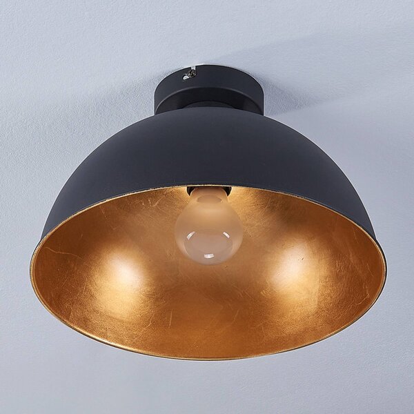 Lampa sufitowa Lya Lindby, możliwość ściemniania, czarny, salon / jadalnia, metal, nowoczesny