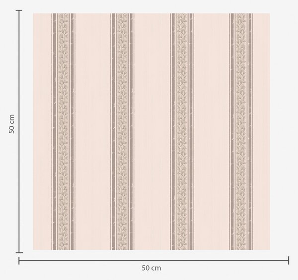 Tapety Delikatne różowe i beżowe paski z motywem liści, Tapety Geometryczne, Tapety w paski, a01249 : Uwalls.pl