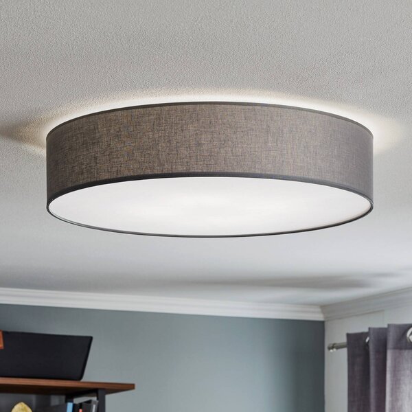 Lampa sufitowa Rondo TK Lighting, możliwość ściemniania, aluminiowy / szary / cynkowy, sypialnia, tkanina / materiał / jedwab, nowoczesny
