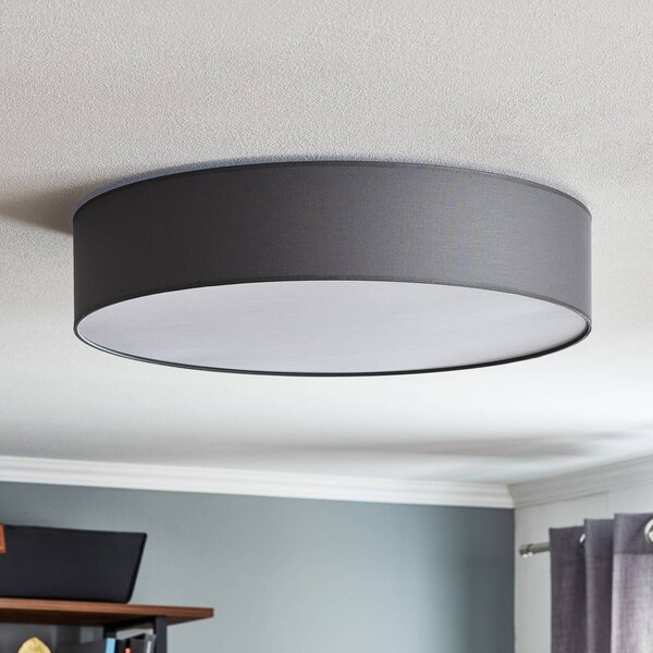Lampa sufitowa Rondo TK Lighting, możliwość ściemniania, aluminiowy / szary / cynkowy, sypialnia, tkanina / materiał / jedwab, nowoczesny