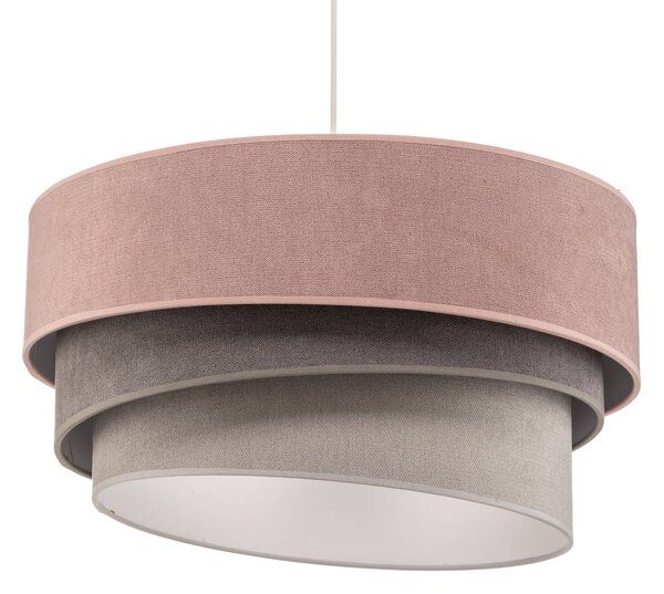 Lampa wisząca Pastell Trio Duolla, możliwość ściemniania, fioletowy / różowy / bladoróżowy, salon / jadalnia, tkanina / materiał / jedwab, nowoczesny