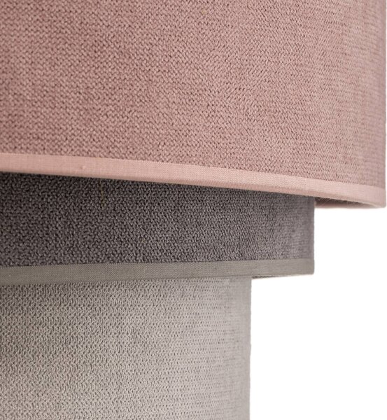 Lampa wisząca Pastell Trio Duolla, możliwość ściemniania, fioletowy / różowy / bladoróżowy, salon / jadalnia, tkanina / materiał / jedwab, nowoczesny