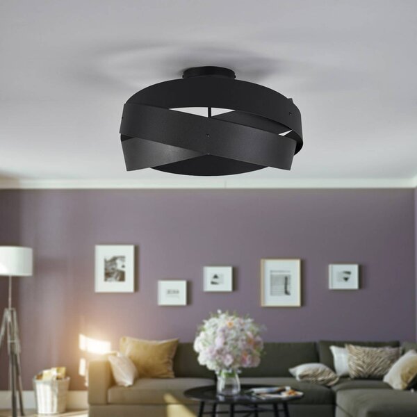 Lampa sufitowa Tornado Domiluce, możliwość ściemniania, czarny, salon / jadalnia, metal, nowoczesny