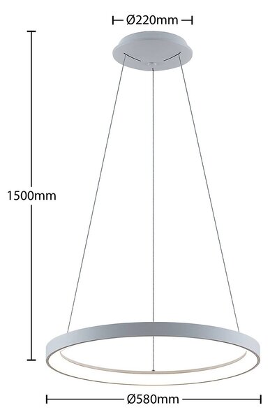 Lampa wisząca Vivy Arcchio, możliwość ściemniania, biały / opal, kuchnia, metal, nowoczesny
