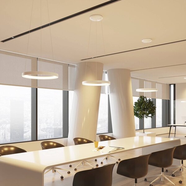 Lampa wisząca Vivy Arcchio, możliwość ściemniania, biały / opal, kuchnia, metal, nowoczesny
