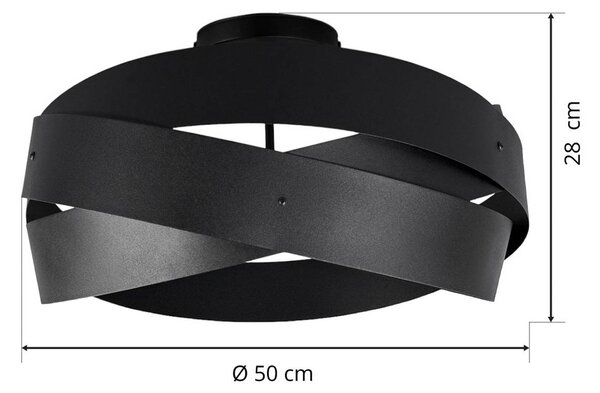Lampa sufitowa Tornado Domiluce, możliwość ściemniania, czarny, salon / jadalnia, metal, nowoczesny