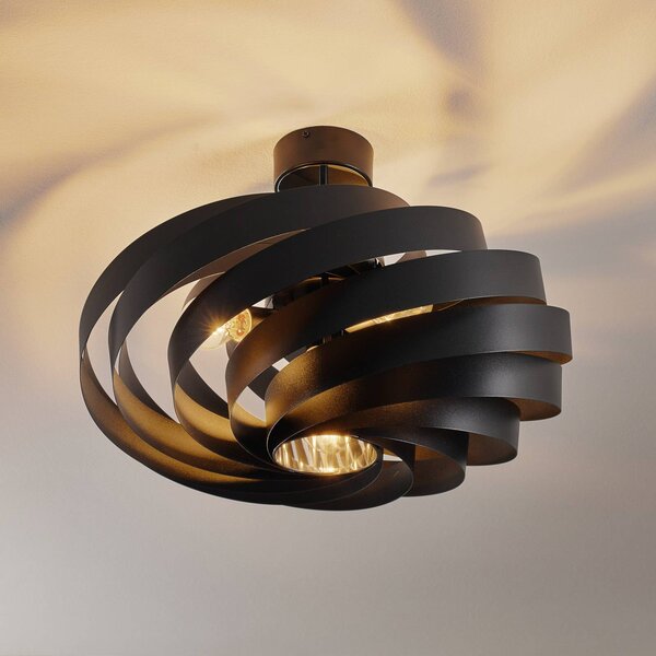 Lampa sufitowa Vento Domiluce, możliwość ściemniania, czarny, salon / jadalnia, metal, nowoczesny