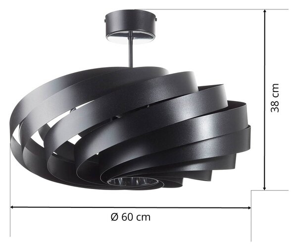 Lampa sufitowa Vento Domiluce, możliwość ściemniania, czarny, salon / jadalnia, metal, nowoczesny