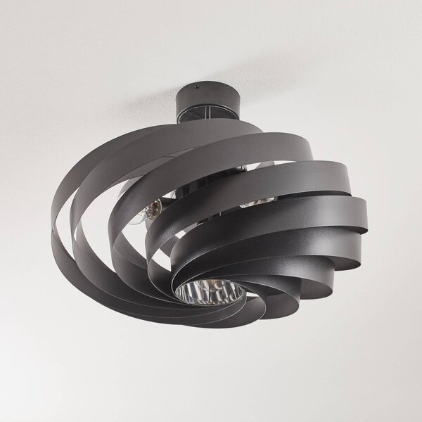 Lampa sufitowa Vento Domiluce, możliwość ściemniania, czarny, salon / jadalnia, metal, nowoczesny