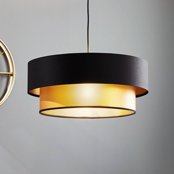 Lampa wisząca Dorina Maco Design, możliwość ściemniania, czarny, salon / jadalnia, tworzywo sztuczne, nowoczesny