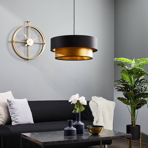 Lampa wisząca Dorina Maco Design, możliwość ściemniania, czarny, salon / jadalnia, tworzywo sztuczne, nowoczesny