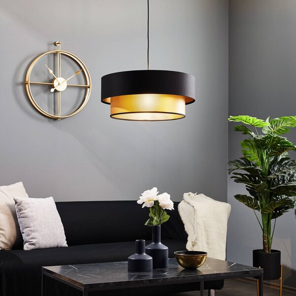 Lampa wisząca Dorina Maco Design, możliwość ściemniania, czarny, salon / jadalnia, tworzywo sztuczne, nowoczesny