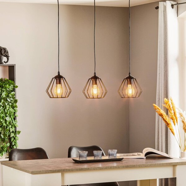 HELAM Lampa wisząca Agat, możliwość ściemniania, czarny, salon / jadalnia, metal, nowoczesny