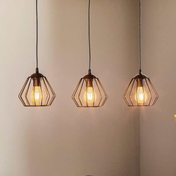 HELAM Lampa wisząca Agat, możliwość ściemniania, czarny, salon / jadalnia, metal, nowoczesny