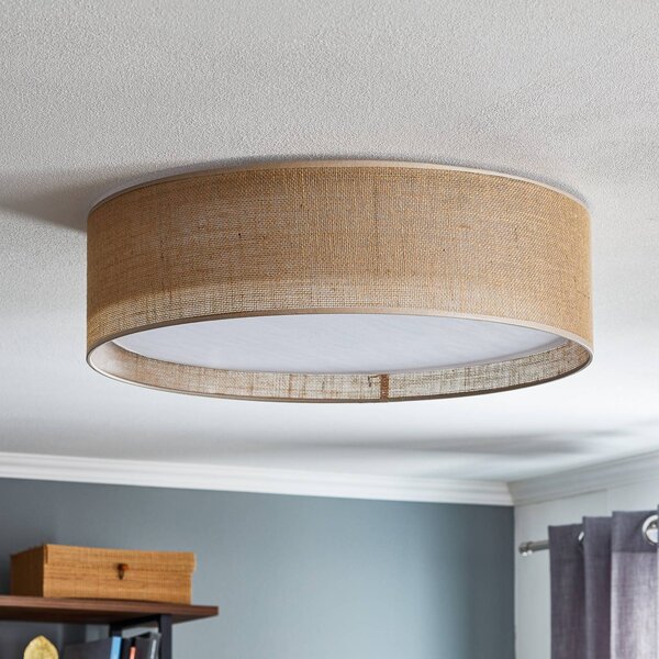 Lampa sufitowa Juta TK Lighting, możliwość ściemniania, brązowy / rdzawy, salon / jadalnia, tkanina / materiał / jedwab