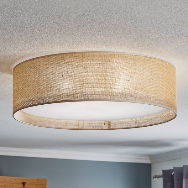 Lampa sufitowa Juta TK Lighting, możliwość ściemniania, brązowy / rdzawy, salon / jadalnia, tkanina / materiał / jedwab
