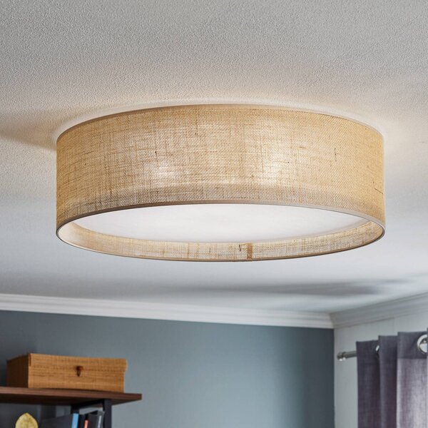 Lampa sufitowa Juta TK Lighting, możliwość ściemniania, brązowy / rdzawy, salon / jadalnia, tkanina / materiał / jedwab