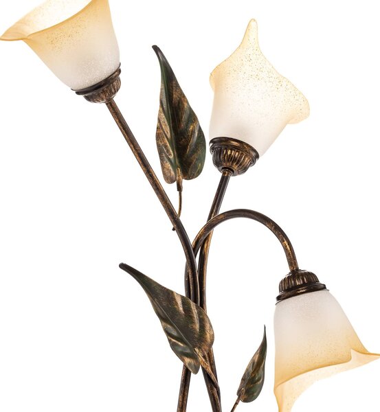 Lampa stołowa Miranda ONLI, brązowy / mosiężny, salon / jadalnia, metal, florentyński