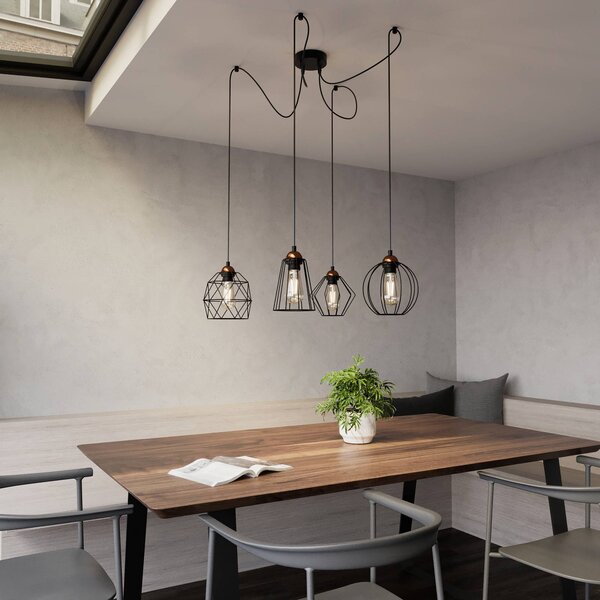 Lampa wisząca Galaxy TK Lighting, możliwość ściemniania, czarny, salon / jadalnia, metal, nowoczesny