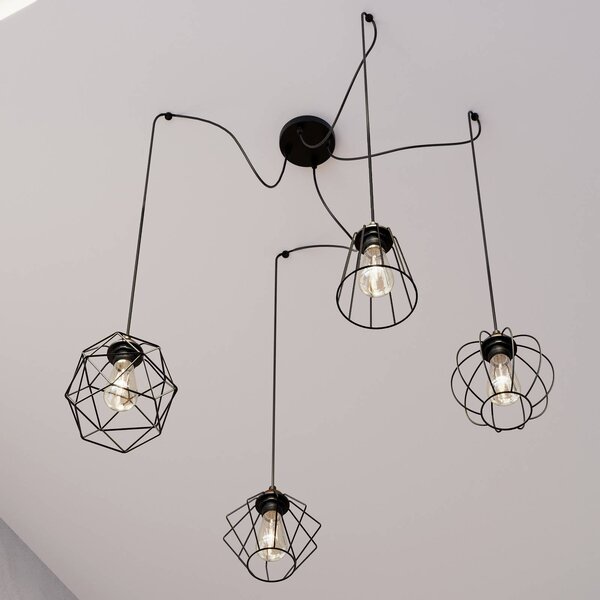 Lampa wisząca Galaxy TK Lighting, możliwość ściemniania, czarny, salon / jadalnia, metal, nowoczesny