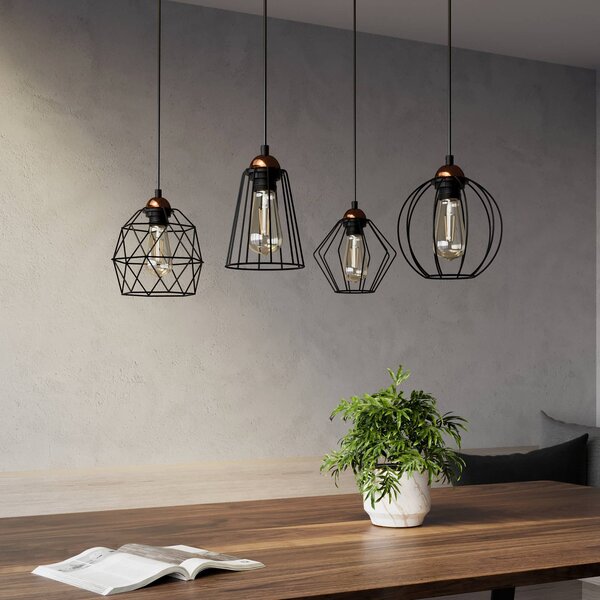 Lampa wisząca Galaxy TK Lighting, możliwość ściemniania, czarny, salon / jadalnia, metal, nowoczesny