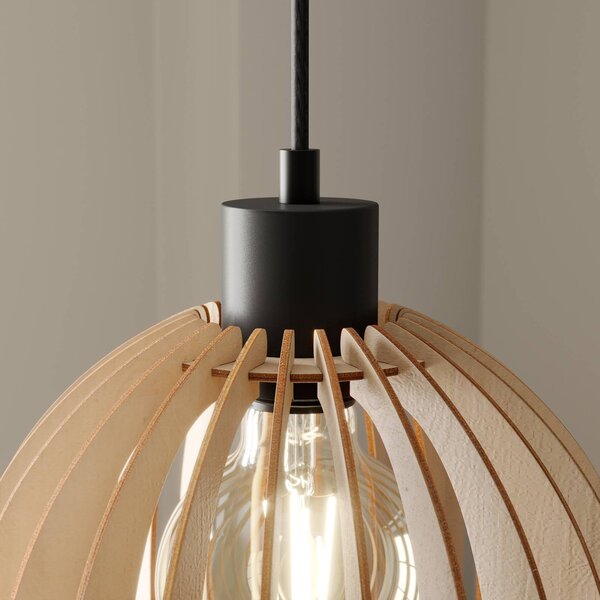 Lampa wisząca Clay Envostar, możliwość ściemniania, jasne drewno, salon / jadalnia, drewno, skandynawski