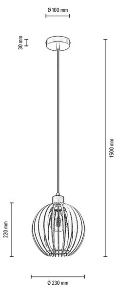 Lampa wisząca Clay Envostar, możliwość ściemniania, jasne drewno, salon / jadalnia, drewno, skandynawski