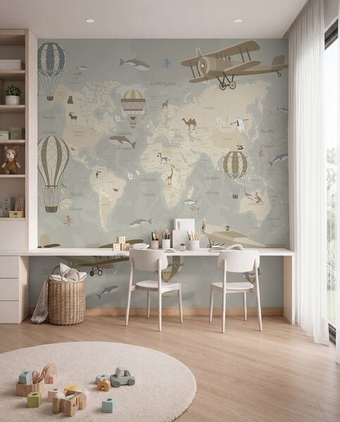 Fototapety Mapa ze zdjęciami, Fototapety Dziecięce, u36066d1 : Uwalls.pl