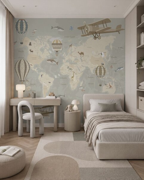 Fototapety Mapa ze zdjęciami, Fototapety Dziecięce, u36066d1 : Uwalls.pl