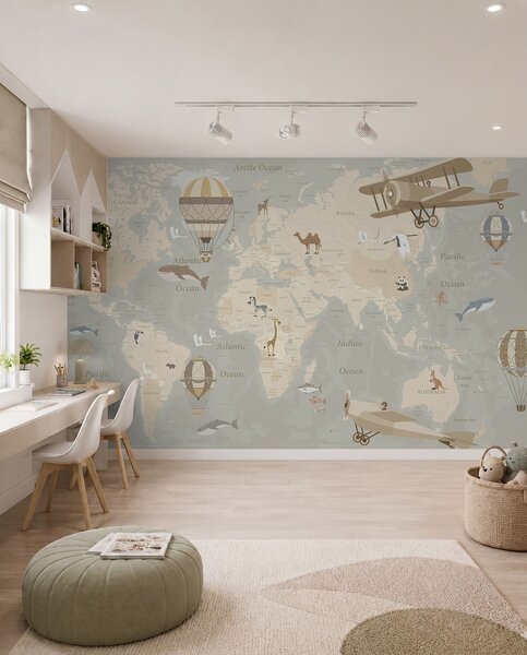 Fototapety Mapa ze zdjęciami, Fototapety Dziecięce, u36066d2 : Uwalls.pl
