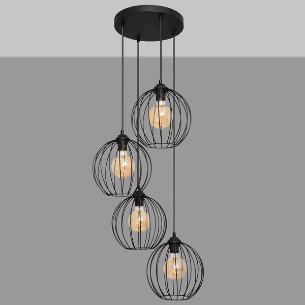 Lampa wisząca Cumera HELAM, możliwość ściemniania, czarny, salon / jadalnia, metal, nowoczesny