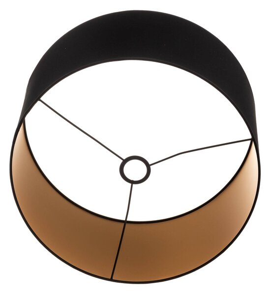 Klosz Alba, Ø 45 cm, E27, czarny/złoty Alba HELAM, czarny, salon / jadalnia, tkanina / materiał / jedwab