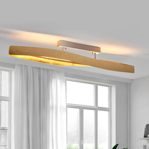 Lampa sufitowa LED Lian Quitani, możliwość ściemniania, mosiężny / złoty, salon / jadalnia, aluminium, nowoczesny