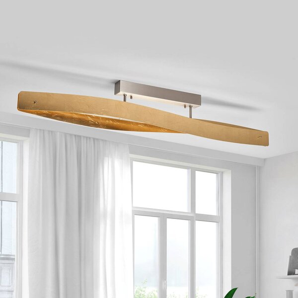 Lampa sufitowa LED Lian Quitani, możliwość ściemniania, mosiężny / złoty, salon / jadalnia, aluminium, nowoczesny