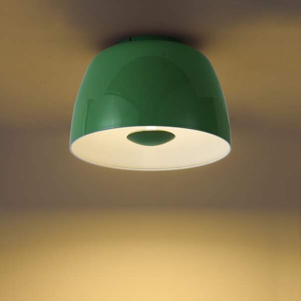 Lampa sufitowa retro zielona z białym wnętrzem, ze ściemnialnym 3-stopniowo LED - Vera