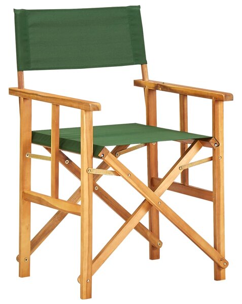 Krzesło reżyserskie, lite drewno akacjowe, zielone