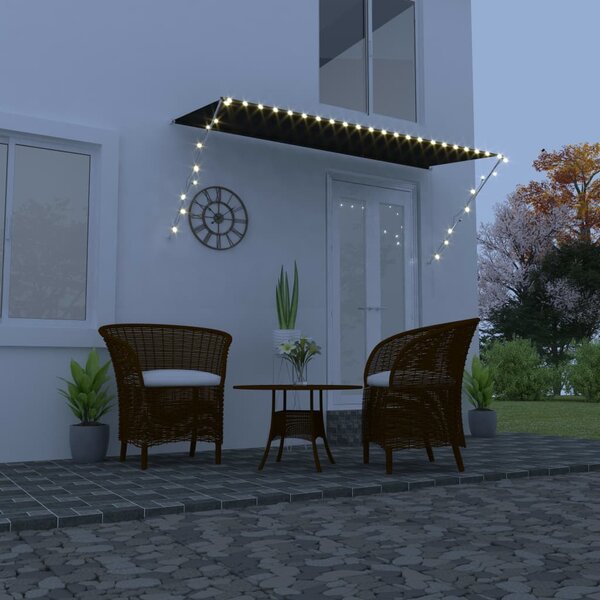 Markiza zwijana z LED, 300 x 150 cm, antracytowa