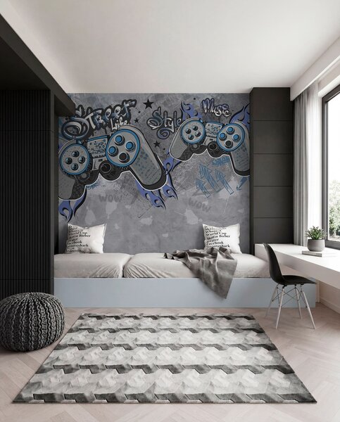 Fototapety Konsole w stylu street art na grunge'owej ścianie, Fototapety Młodzieżowe, w04054 : Uwalls.pl