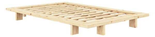 Łóżko jednoosobowe z litego drewna sosnowego ze stelażem 120x200 cm w naturalnym kolorze Japan – Karup Design