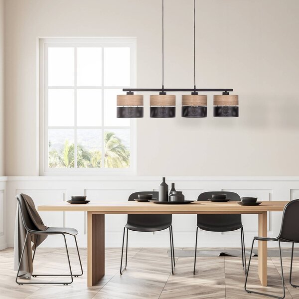 Lampa wisząca Nicol TK Lighting, możliwość ściemniania, jasne drewno, salon / jadalnia, nowoczesny