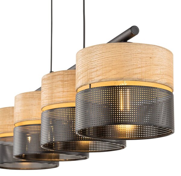 Lampa wisząca Nicol TK Lighting, możliwość ściemniania, jasne drewno, salon / jadalnia, nowoczesny