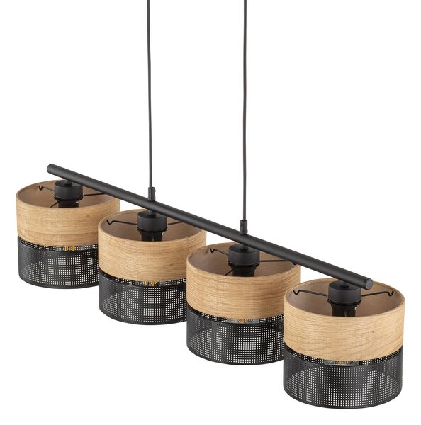 Lampa wisząca Nicol TK Lighting, możliwość ściemniania, jasne drewno, salon / jadalnia, nowoczesny