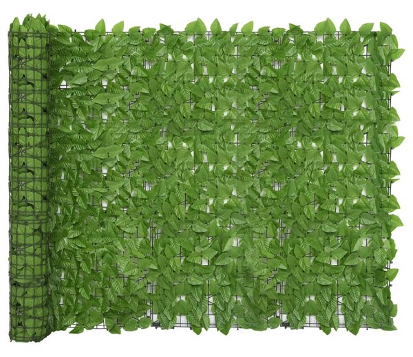 Parawan balkonowy, zielone liście, 400x150 cm