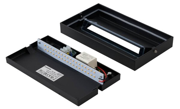 Kinkiet zewnętrzny LED Weno Lucande, czarny, aluminium, nowoczesny