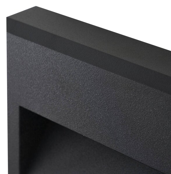 Kinkiet zewnętrzny LED Weno Lucande, czarny, aluminium, nowoczesny