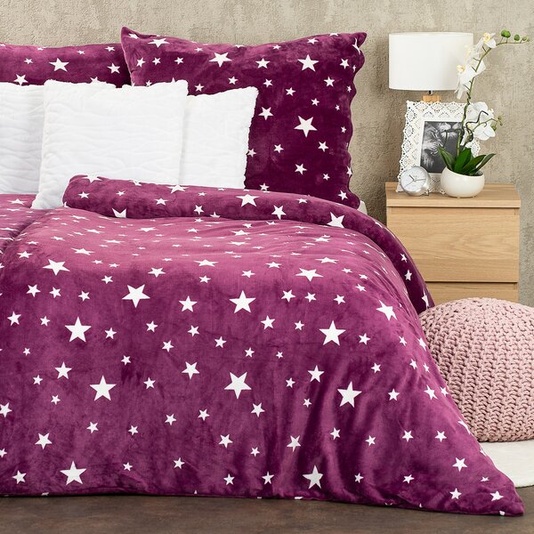 4Home Pościel mikroflanela Stars violet, 140 x 220 cm, 70 x 90 cm